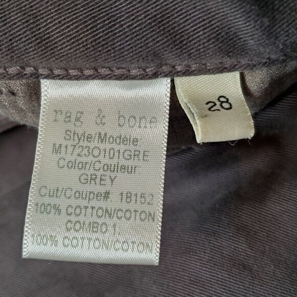 Rag & Bone Men's Size 28X34 Standard Issue Khaki Fit 2 Slim Leg Gray - Picture 6 of 9